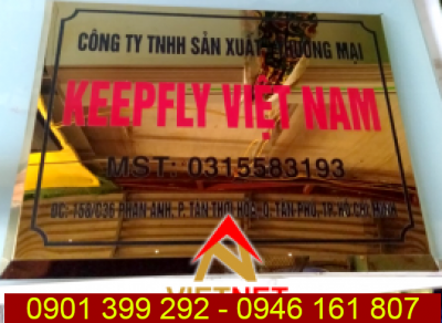 Bảng hiệu ăn mòn kim loại tên công ty Keep & Fly Việt Nam