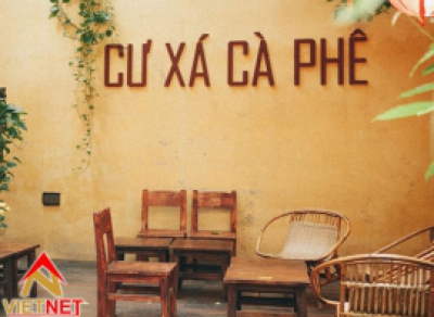 Bảng hiệu vintage quán Cư Xá Cafe