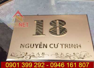 Nhận gia công inox ăn mòn bảng số nhà tại đường Nguyễn Cư Trinh
