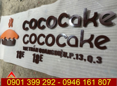 Chữ inox sơn hấp nhiệt tiệm bánh Coco Cake