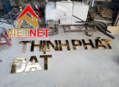 Mẫu chữ nổi inox vàng cho công ty Bất động sản Thịnh Phát Đạt