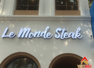 Chữ nổi nhôm hàn quốc Le Monde Steak do VietNet gia công