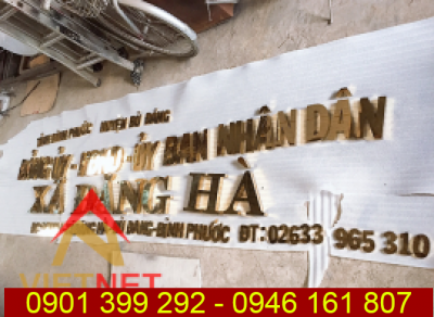Mẫu chữ inox vàng cho ủy ban nhân dân xã Đăng Hà, Bình Phước