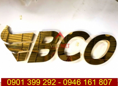 Gia công chữ inox vàng và logo BCO