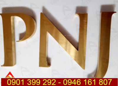 Gia công chữ inox vàng thương hiệu PNJ