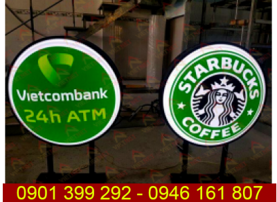 Hộp đèn mica hút nổi 24h ATM Vietcombank