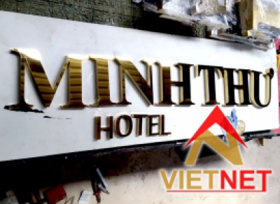 Bộ chữ inox vàng Minh Thư Hotel