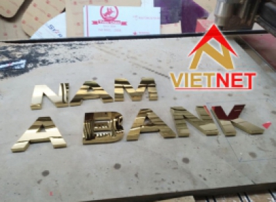 Gia công chữ inox vàng Nam Á Bank