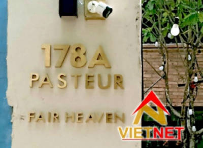 Gia công chữ nổi inox vàng số nhà đường Pasteur