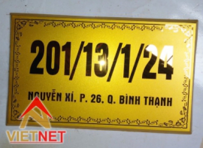 Gia công bảng inox ăn mòn số nhà đường Nguyễn Xí quận Bình Thạnh
