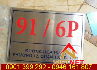 Gia công inox ăn mòn bảng số nhà đường Hòa Hưng quận 10