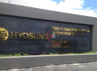 Thi công bảng hiệu đá hoa cương cho công ty HYOSUNG