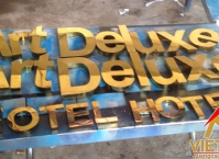 Gia công chữ inox vàng cho khách sạn Art Deluxe Khánh Hòa