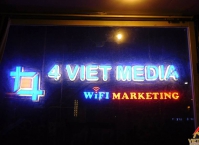 Thiết kế thi công bảng hiệu quán cafe 4Viet Media tại Tân Bình