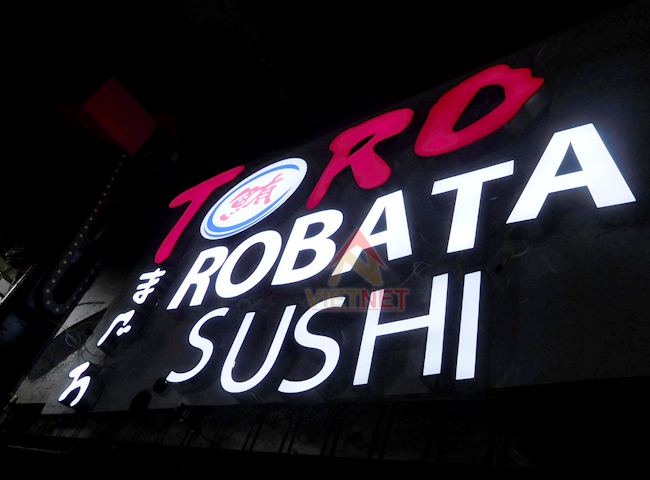 Gia công chữ inox lồng mặt mica nhà hàng TORO Robata Sushi (Úc)