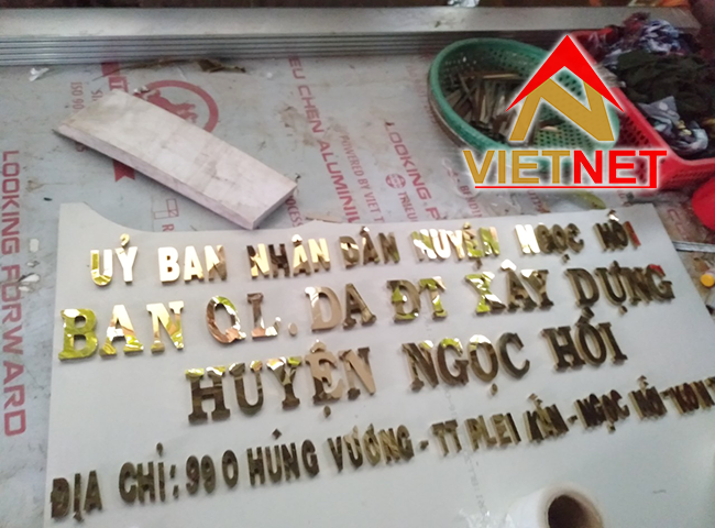 Bộ chữ inox vàng cho dự án đầu tư xây dựng tại Ngọc Hồi (Kon Tum)