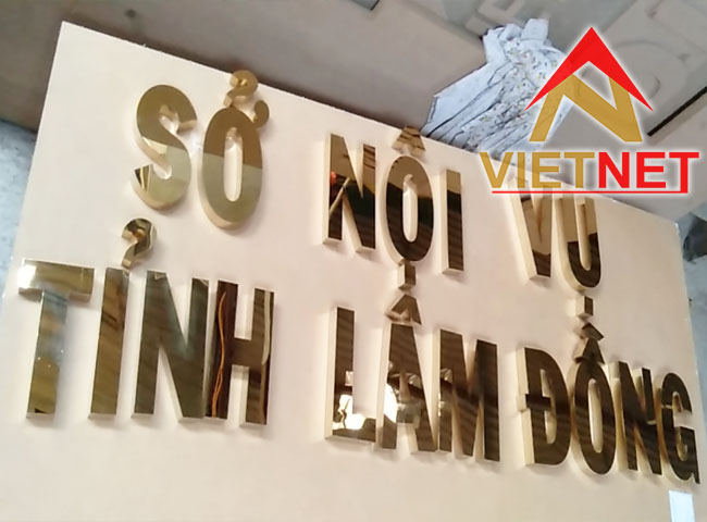 Gia công chữ inox vàng gương Sở Nội vụ tỉnh Lâm Đồng