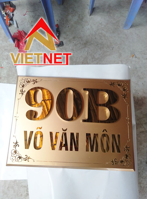 Gia công bảng số nhà inox ăn mòn trên đường Võ Văn Môn
