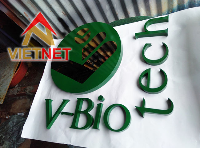 Logo và chữ sơn hấp nhiệt V-Biotech
