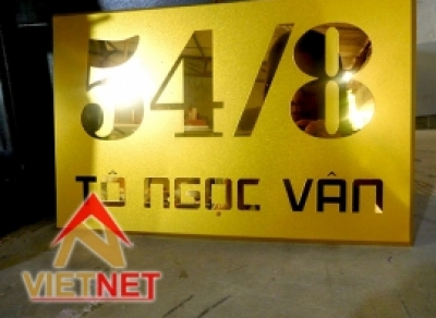 Mẫu bảng số nhà sang đẹp cho địa chỉ tại đường Tô Ngọc Vân