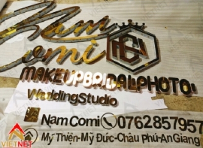 Gia công chữ inox vàng Nam Comi Wedding Studio