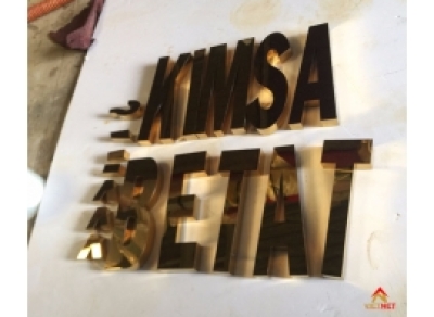Gia công chữ inox vàng Kimsa Betat