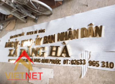 Mẫu chữ inox vàng cho ủy ban nhân dân xã Đăng Hà, Bình Phước