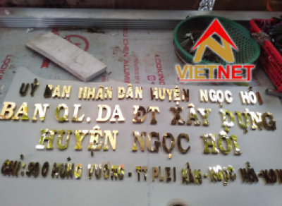 Bộ chữ inox vàng cho dự án đầu tư xây dựng tại Ngọc Hồi (Kon Tum)