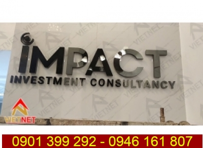 Gia công chữ inox đen bảng hiệu Impact Investment Consultancy