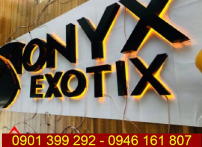 Gia công chữ inox sơn hấp nhiệt bộ chữ Onyx Exotix