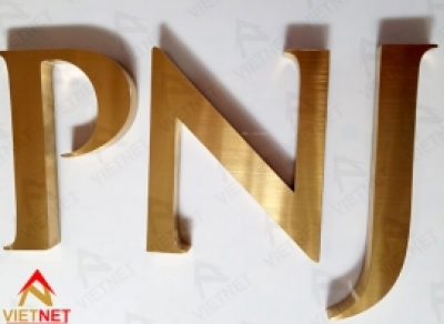 Gia công chữ inox vàng thương hiệu PNJ