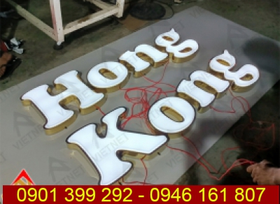 Gia công chữ nổi inox lồng mặt mica Hong Kong