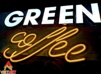 Bộ chữ sáng đèn cho bảng hiệu quán cafe GREEN Coffee