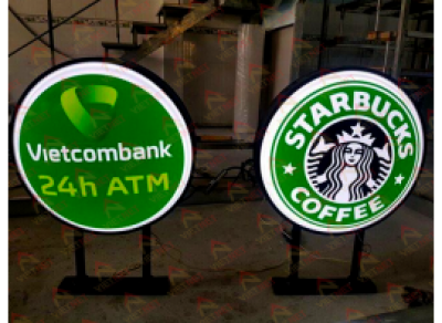 Hộp đèn mica hút nổi 24h ATM Vietcombank
