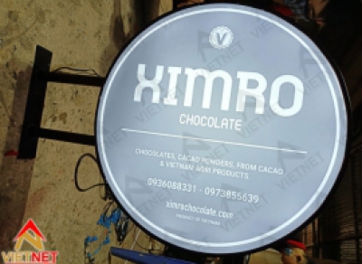 Hộp đèn mica hút nổi tiệm Chocolate Ximro