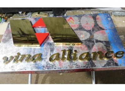 Mẫu logo và chữ inox Vina Alliance