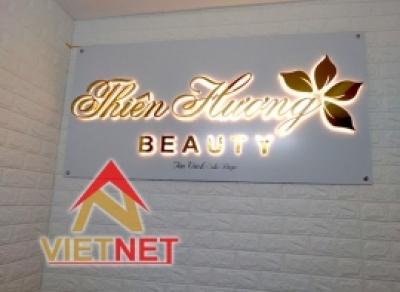 Gia công chữ inox vàng bảng hiệu trung tâm thẩm mỹ Thiên Hương Beauty