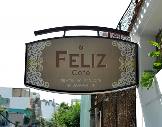 bảng hiệu quán cafe mang phong cách đồng quê