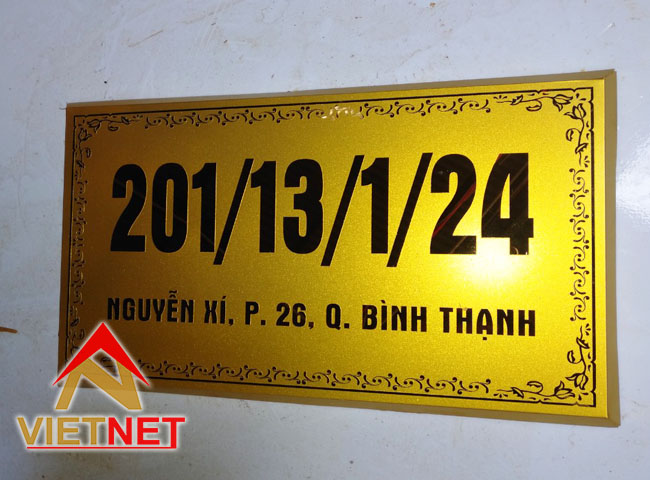 Gia công bảng inox ăn mòn số nhà đường Nguyễn Xí quận Bình Thạnh